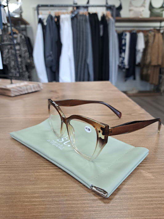 Rounded Chic Tortoiseshell To Clear Fade Reading Glasses
