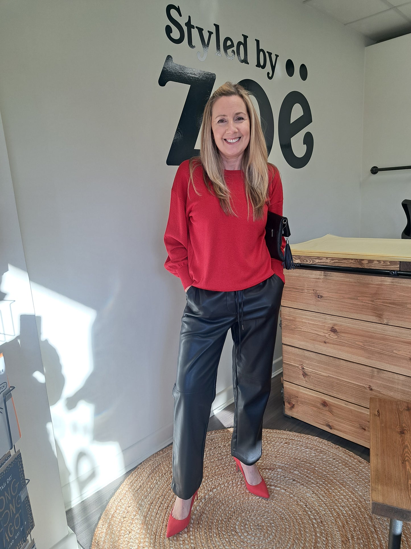 Black Faux Leather Trousers