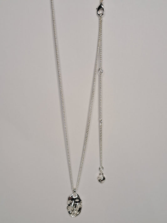 Silver Plated Necklace With Pendant And Adjustable Chain