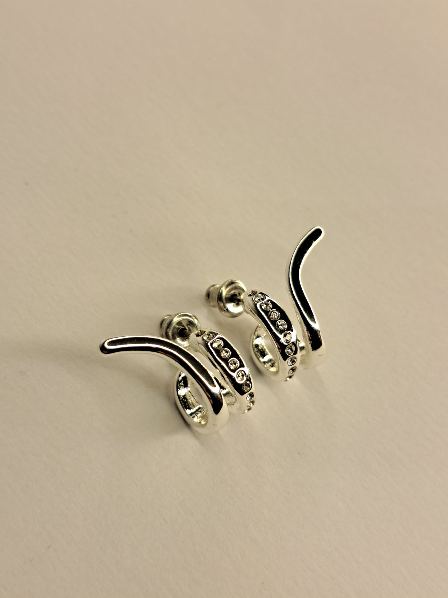 Cuff Design Earring With Preciosa Crystals Silver - Plated