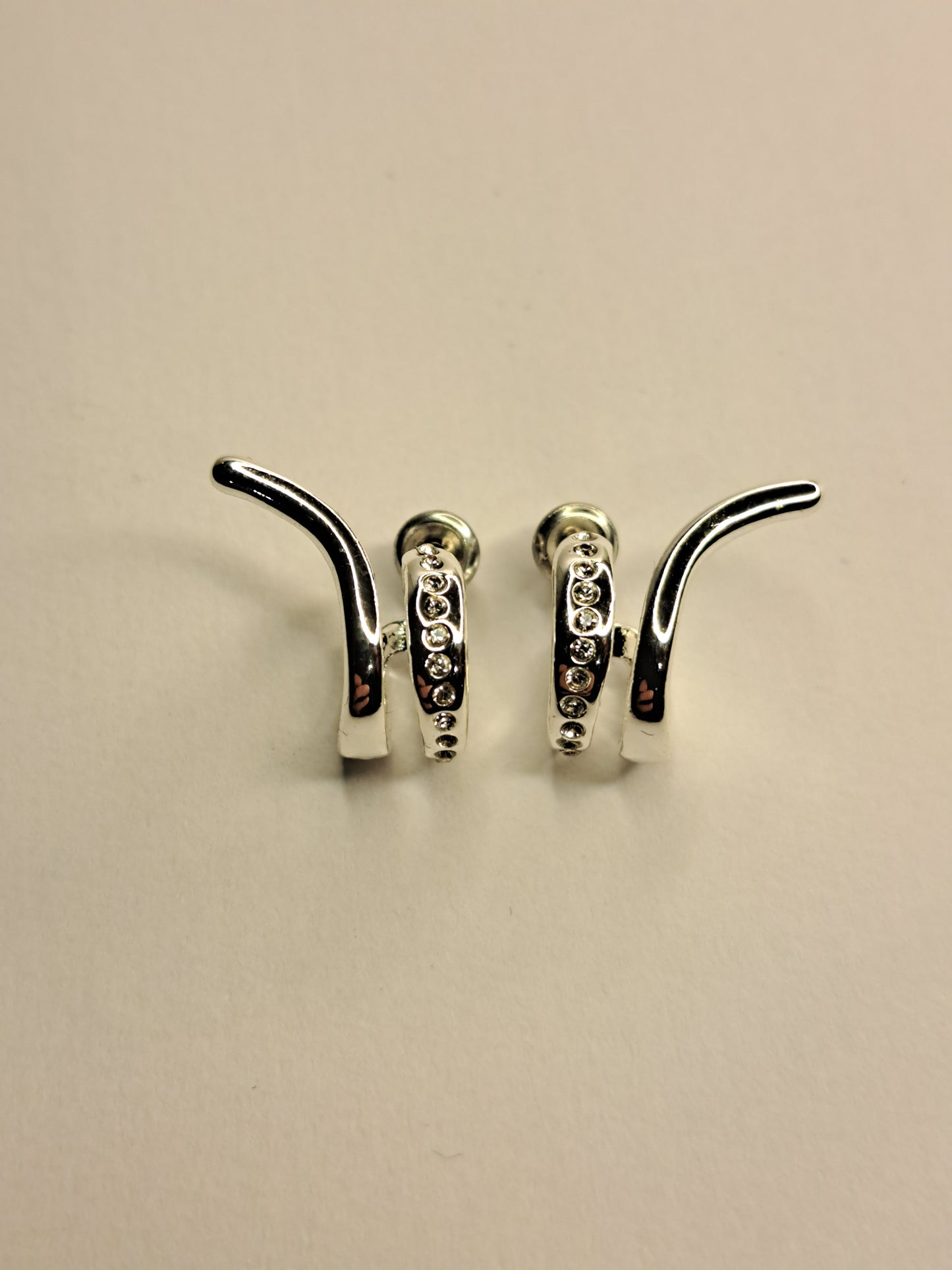 Cuff Design Earring With Preciosa Crystals Silver - Plated