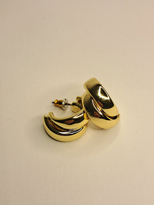 Twin Hoop Earrings Gold - Plated