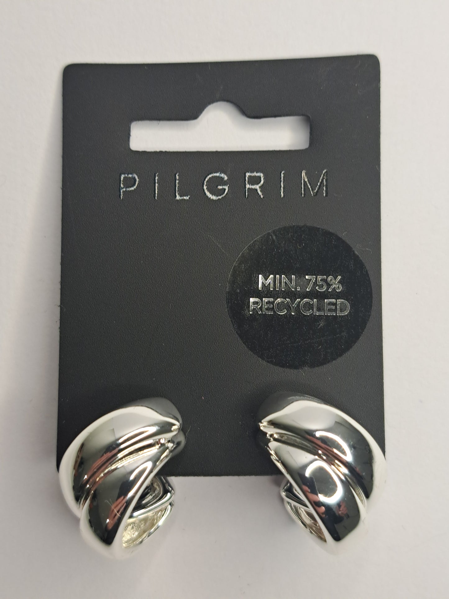 Twin Hoop Earrings Silver - Plated