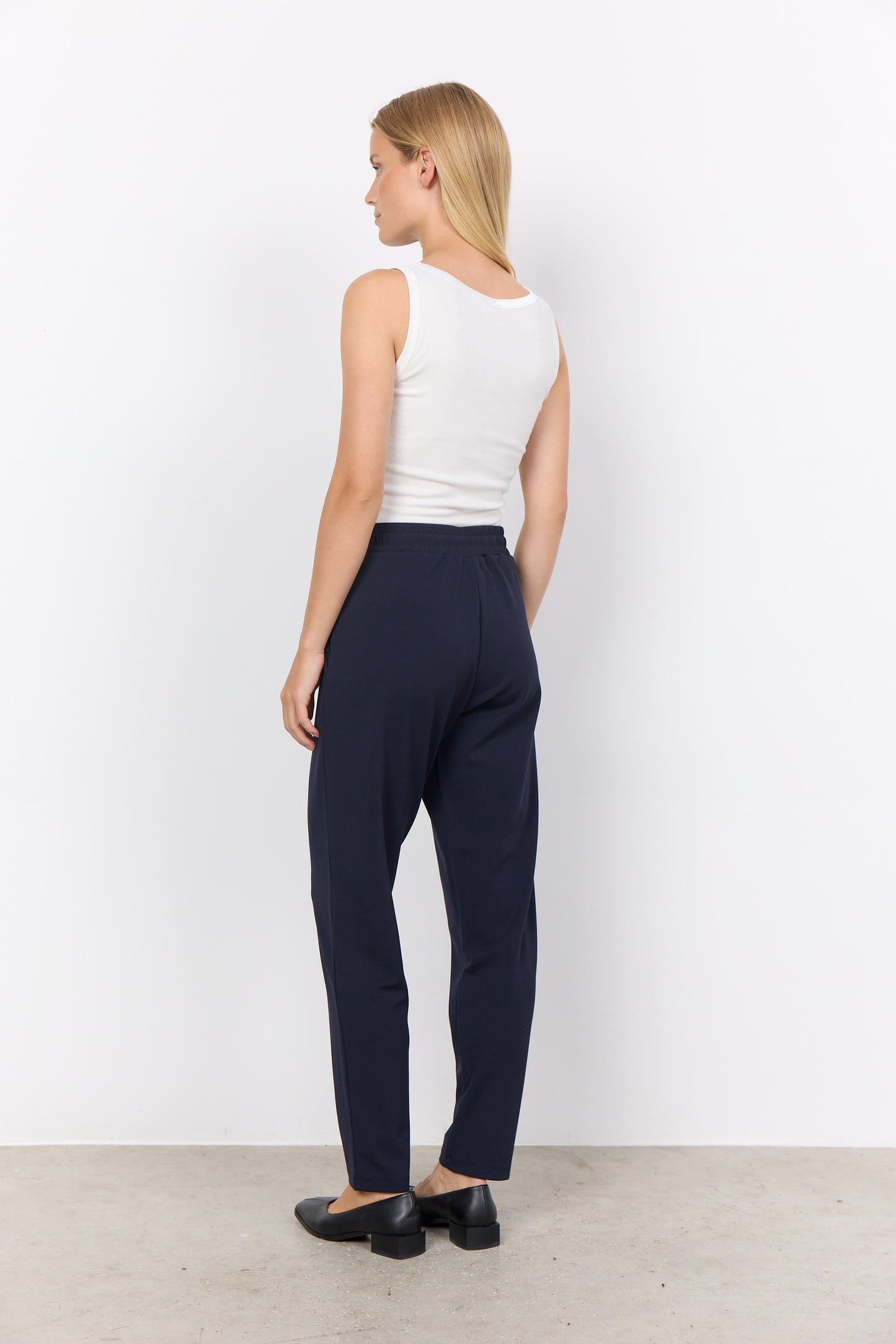 Satin Trim Ribbed Vest Top - Ivory