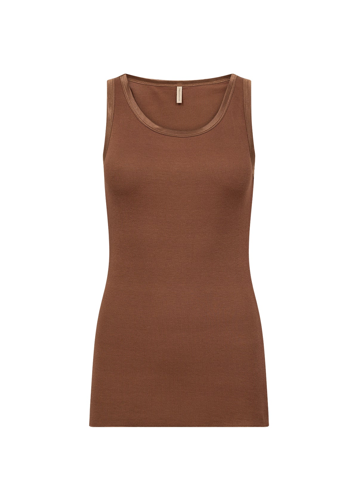 Satin Trim Ribbed Vest Top - Various Colours
