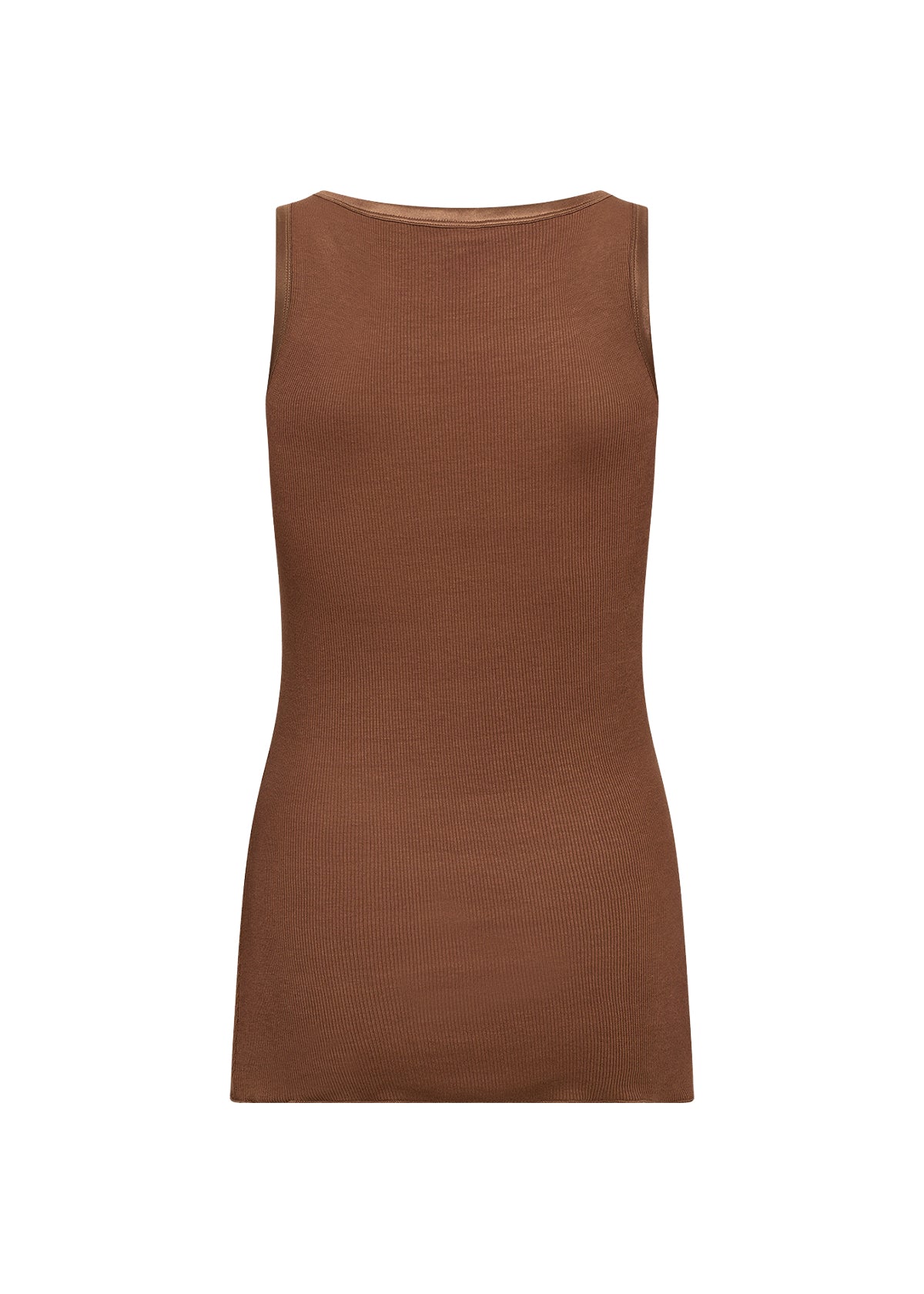 Satin Trim Ribbed Vest Top - Various Colours