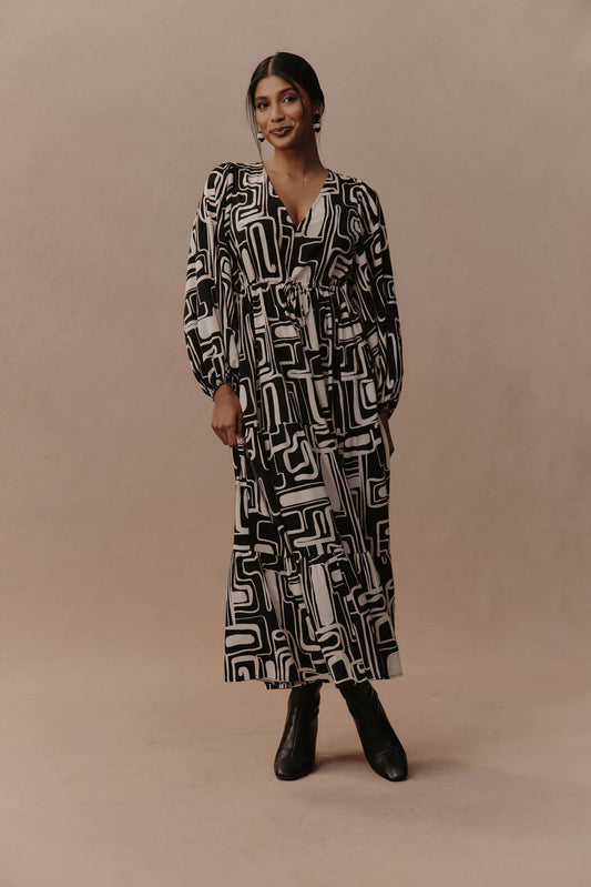 Black & Ivory Maxi Dress
