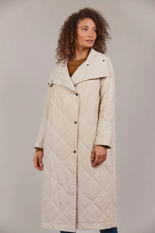 Lightweight Quilted Coat - Ecru