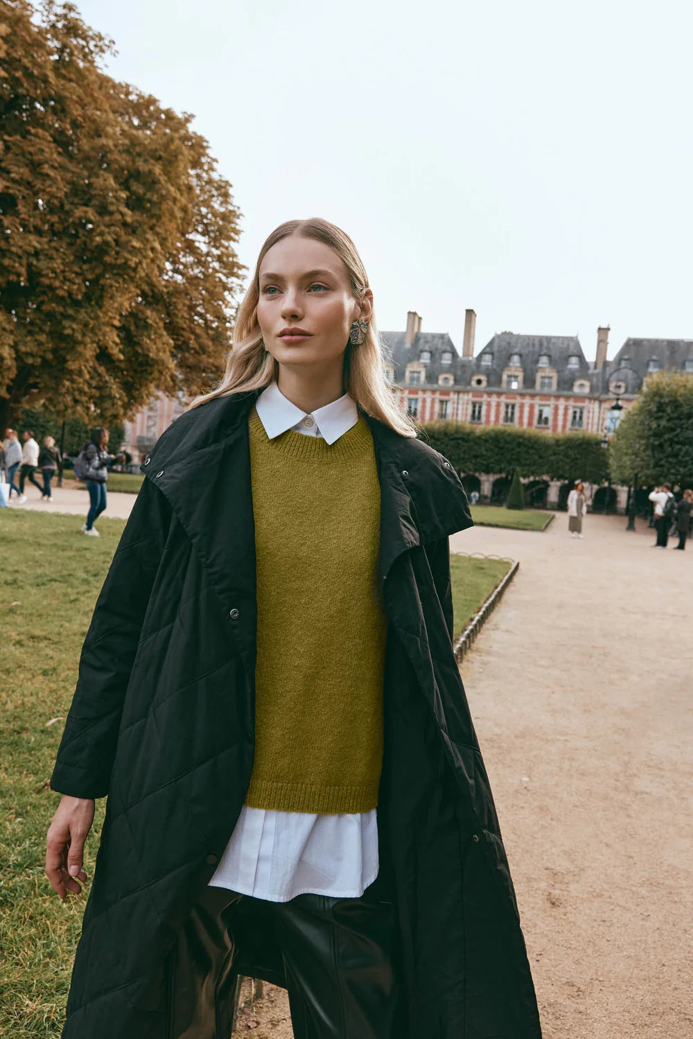 Lightweight Quilted Coat - Black