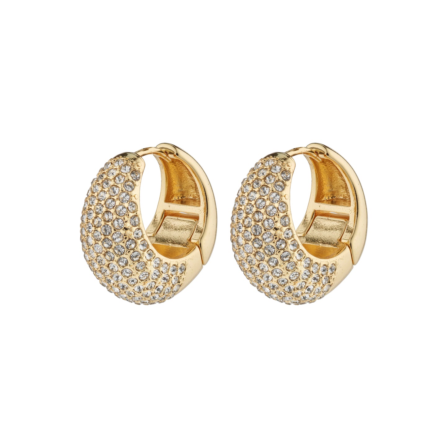 Naomi Crystal Hoops Gold - Plated