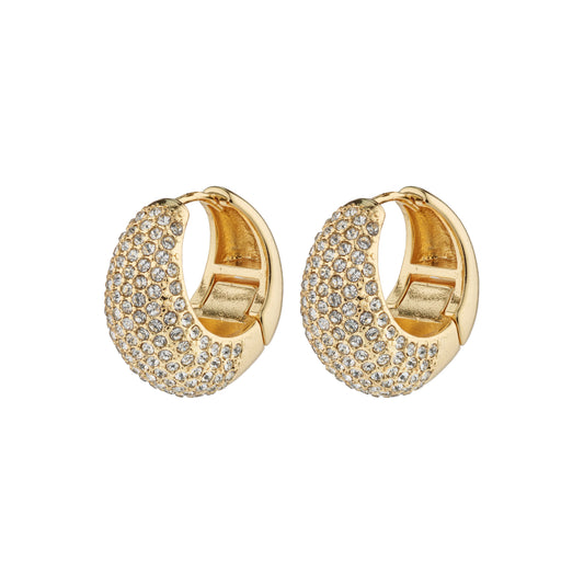Naomi Crystal Hoops Gold - Plated