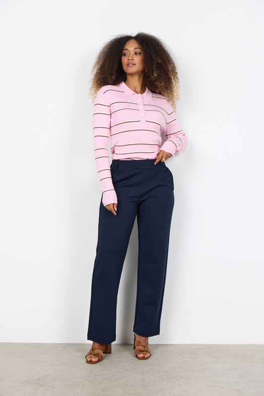 Tailored Loungewear Pants In Navy Blue Or Marl Grey