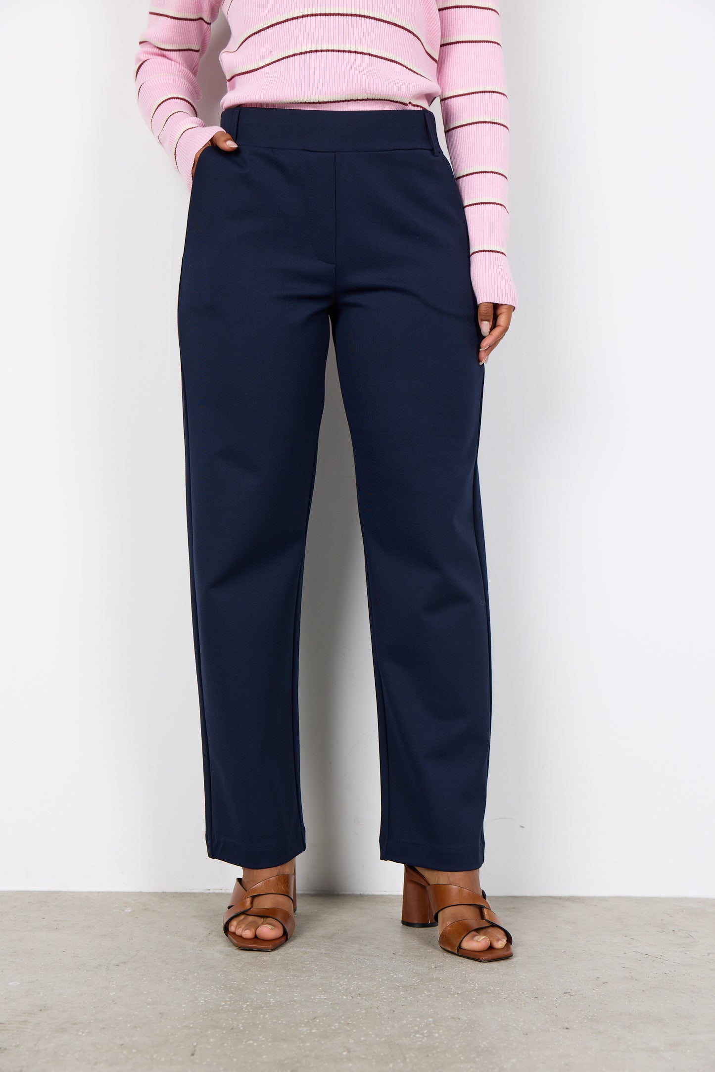Tailored Loungewear Pants In Navy Blue Or Marl Grey
