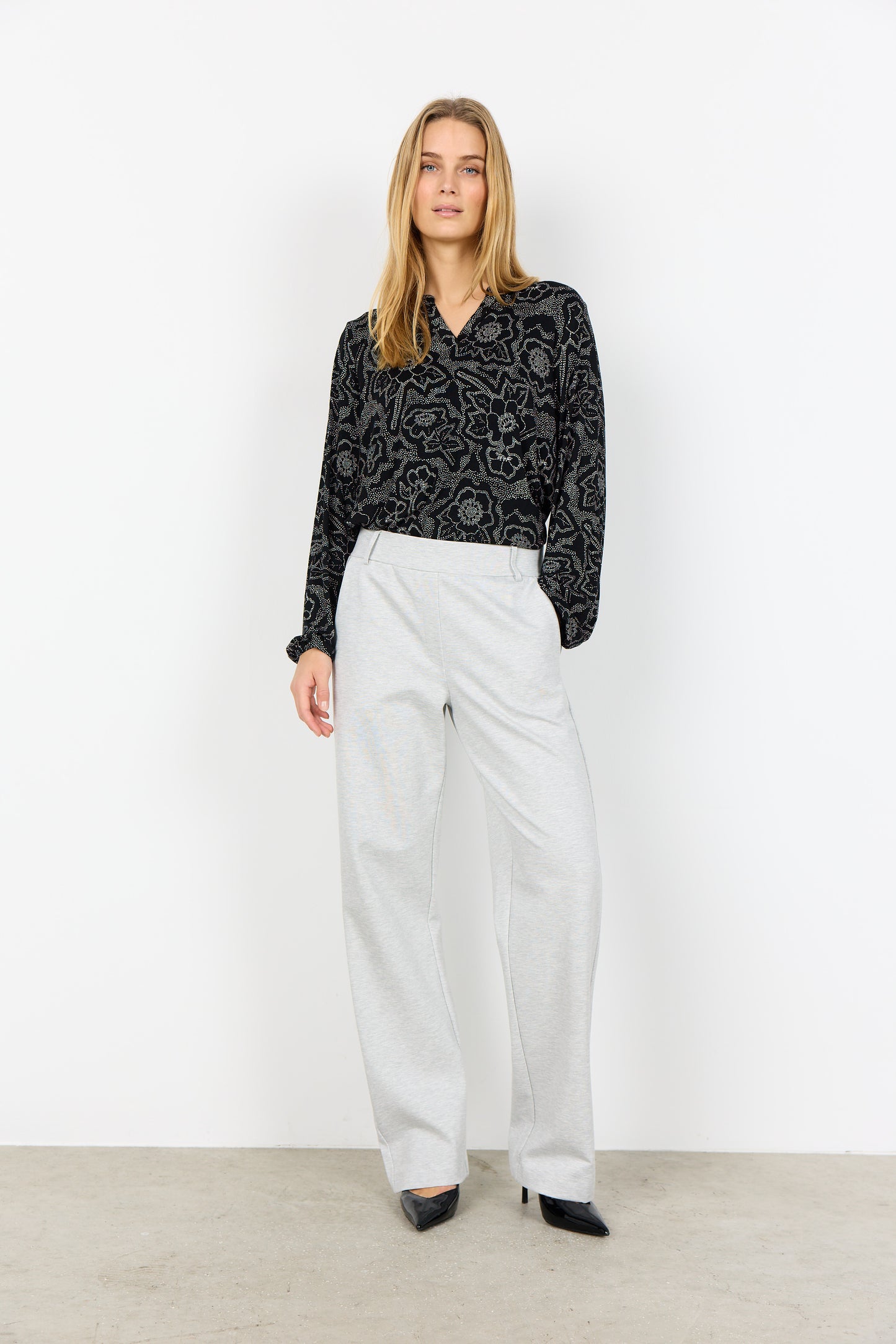Tailored Loungewear Pants In Navy Blue Or Marl Grey