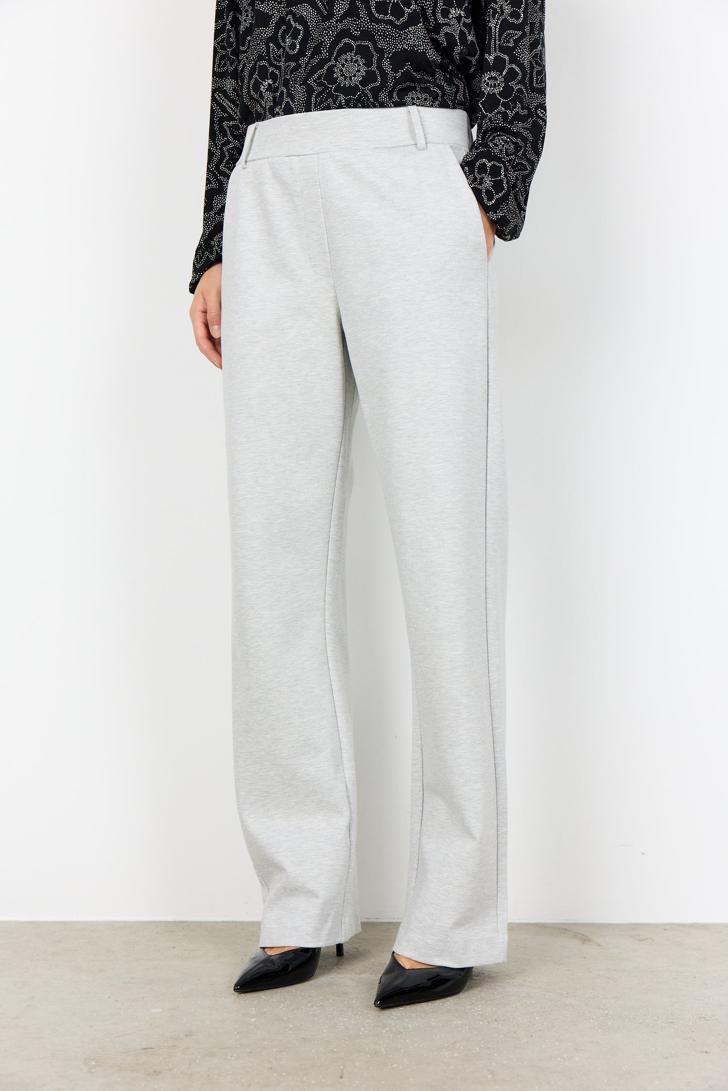 Tailored Loungewear Pants In Navy Blue Or Marl Grey