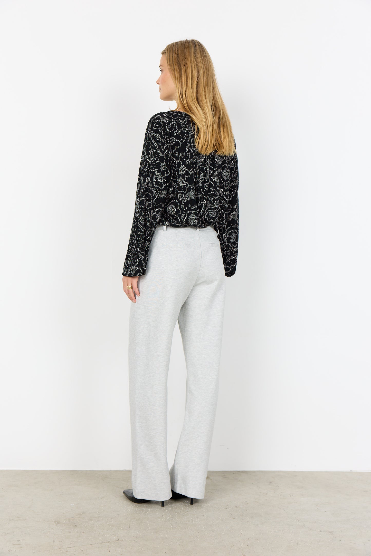 Tailored Loungewear Pants In Navy Blue Or Marl Grey