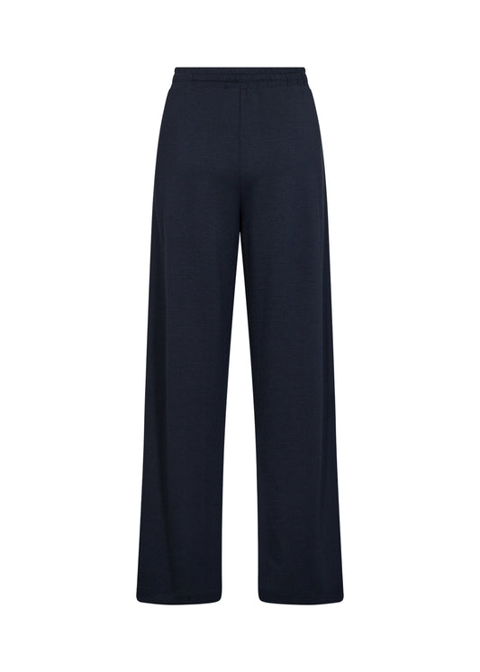 Loungewear Pants With Elasticated And Draw String Waist - Navy