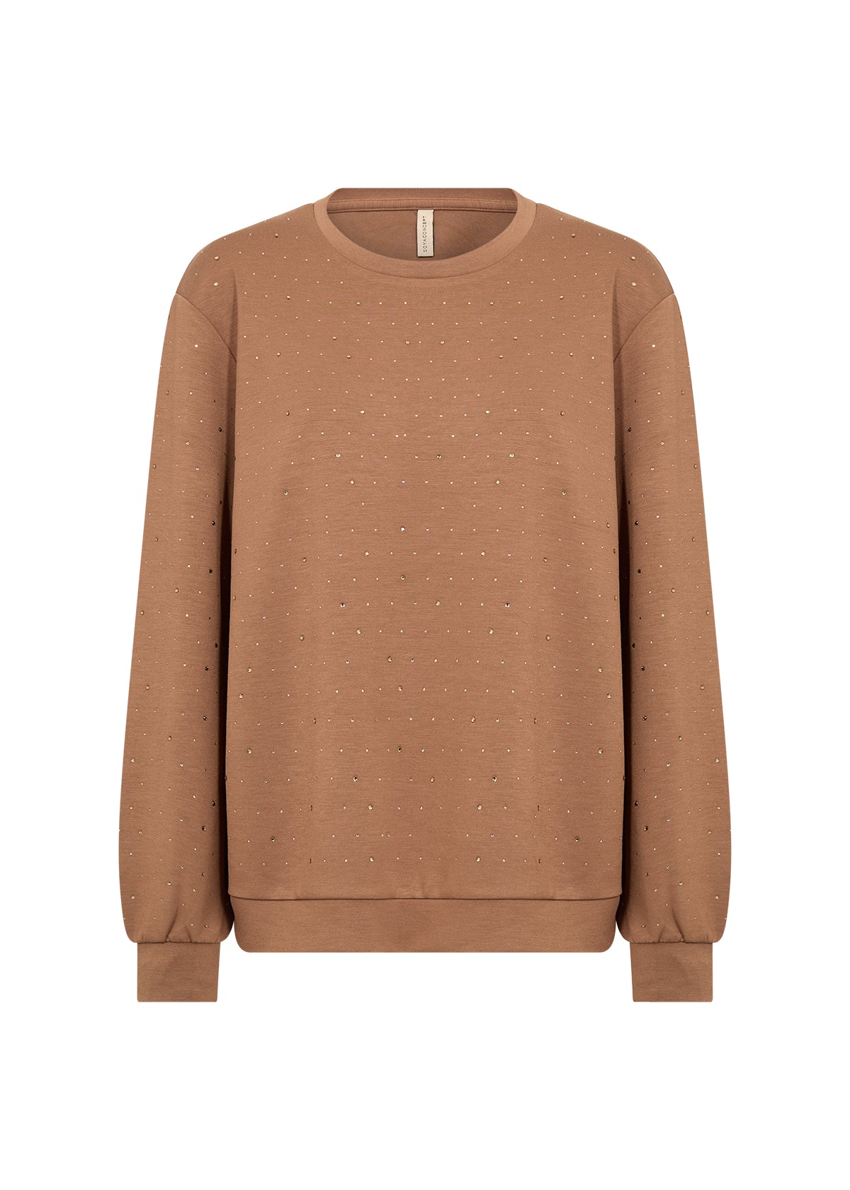 Long Sleeve Loungewear Top With Matching Colour Embellishment  - Black or Tan