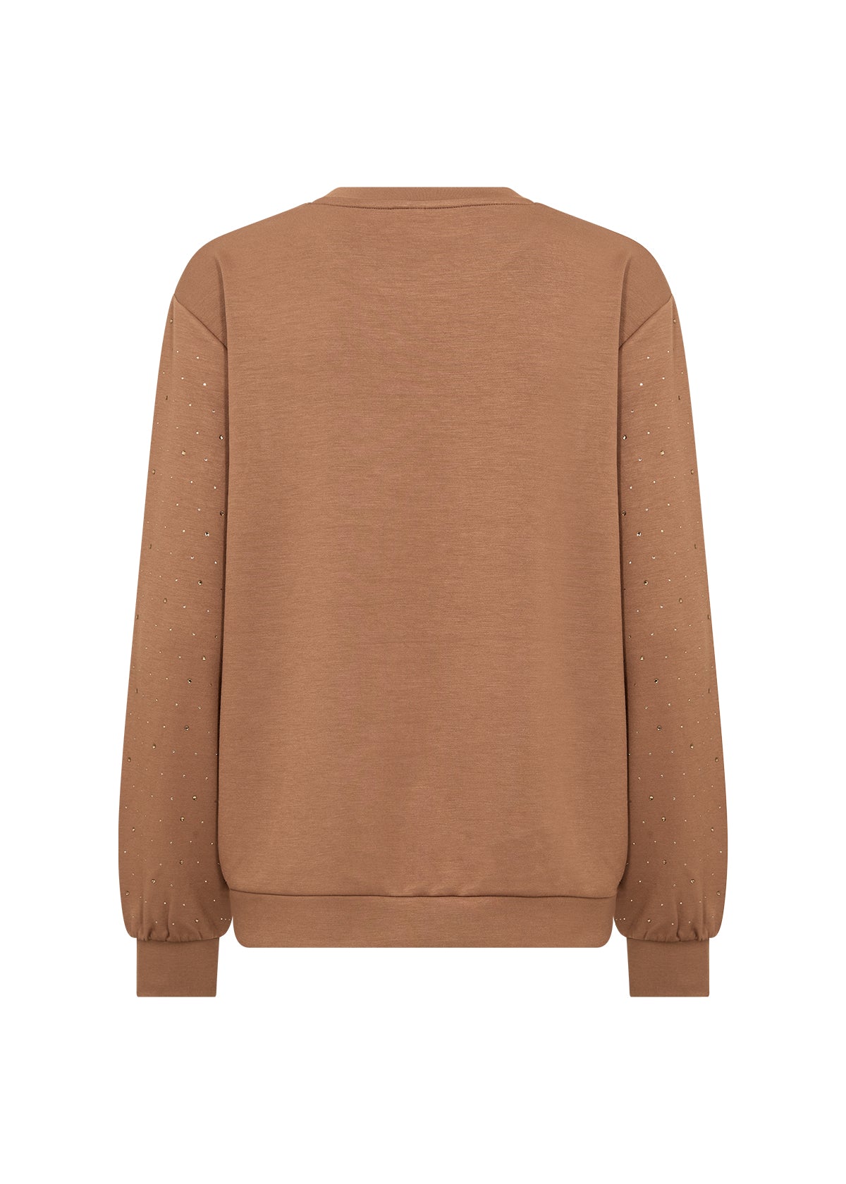 Long Sleeve Loungewear Top With Matching Colour Embellishment  - Black or Tan