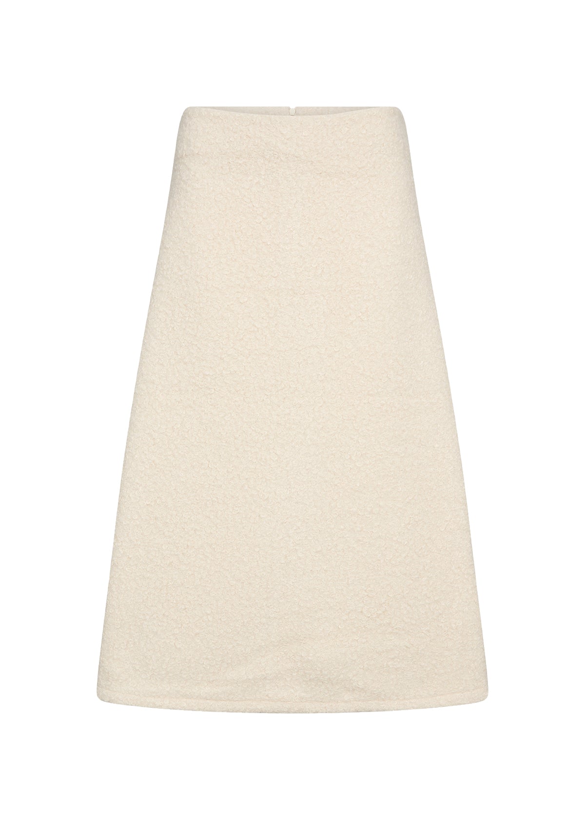 Ivory Faux Lambswool A Line Skirt