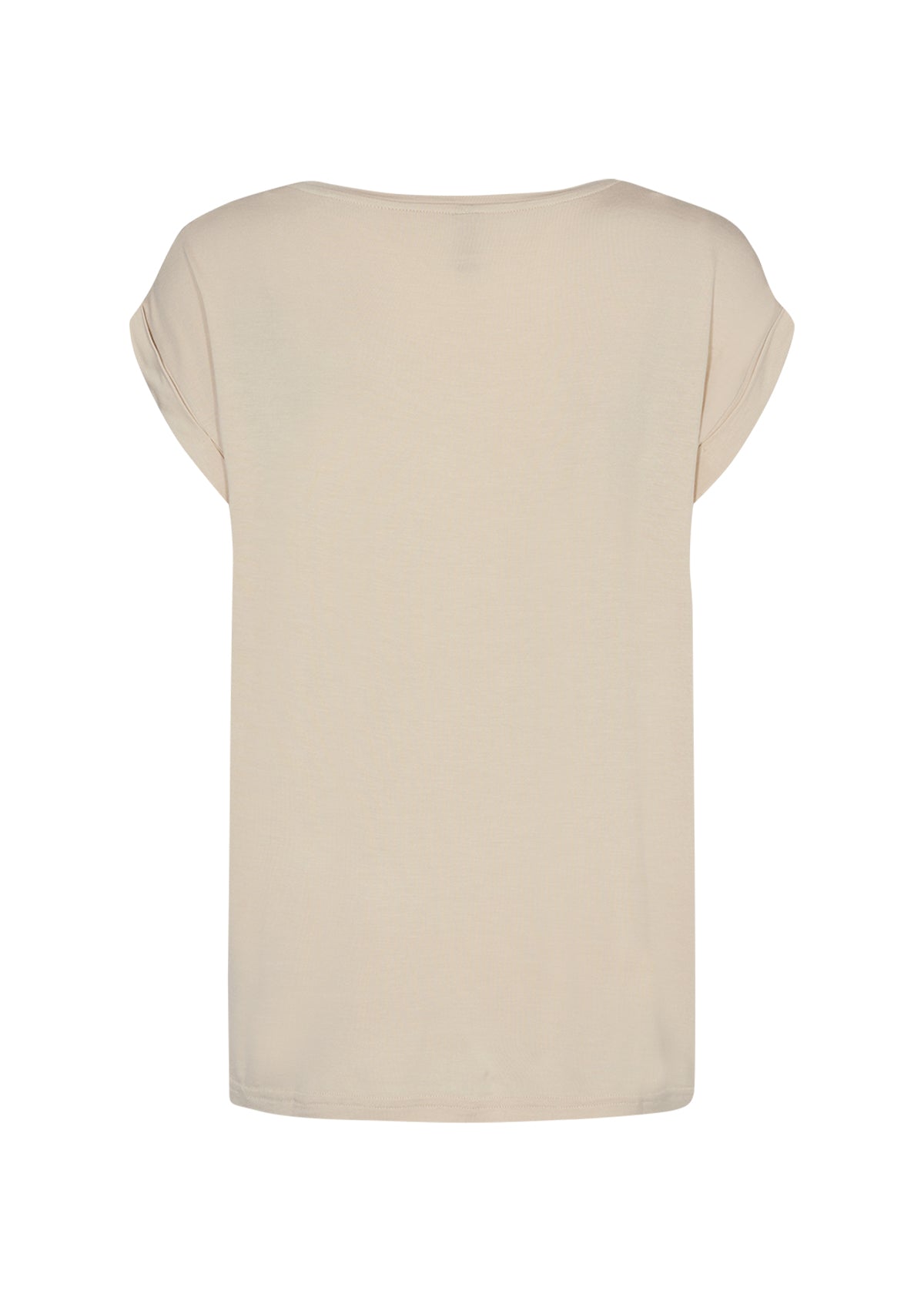Satin Tee Shirt With Rolled Sleeves - Multiple Colours
