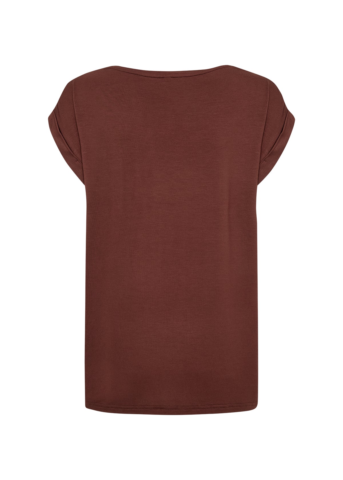 Satin Tee Shirt With Rolled Sleeves - Multiple Colours