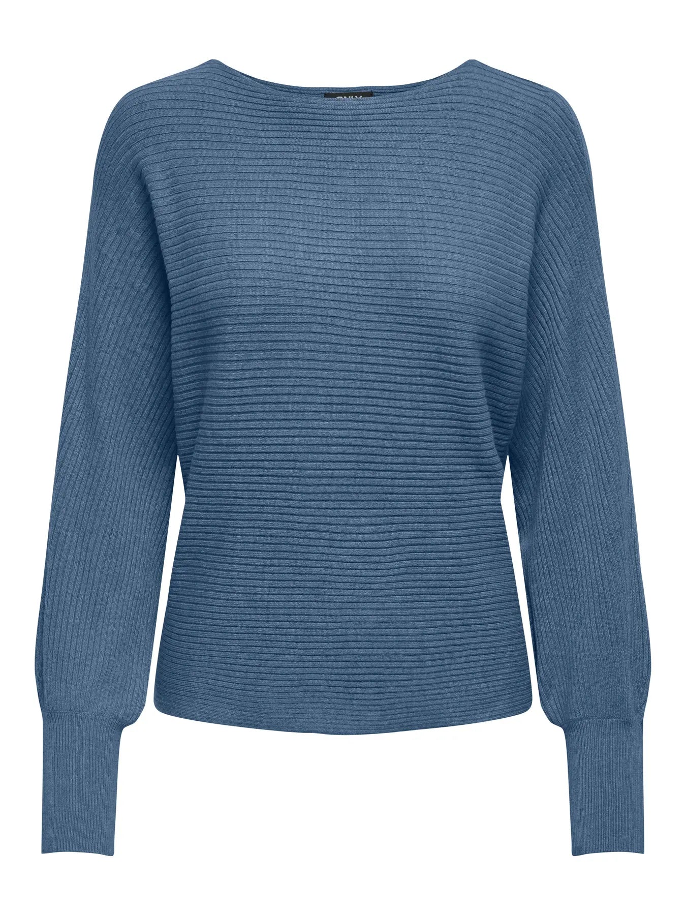 Boat Neck Batwing Sleeve Jumper - Blue