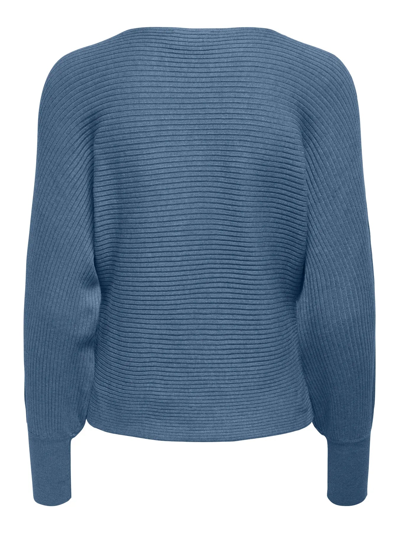 Boat Neck Batwing Sleeve Jumper - Blue