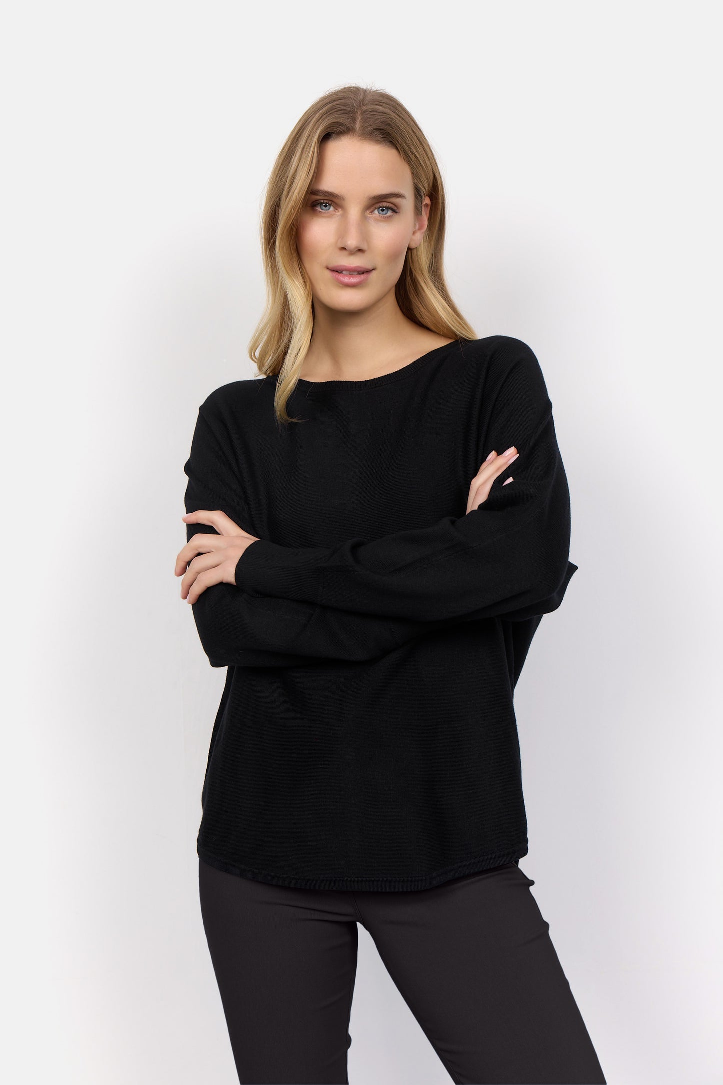 Long Sleeve Pullover With Button Detail On Back - Various Colours