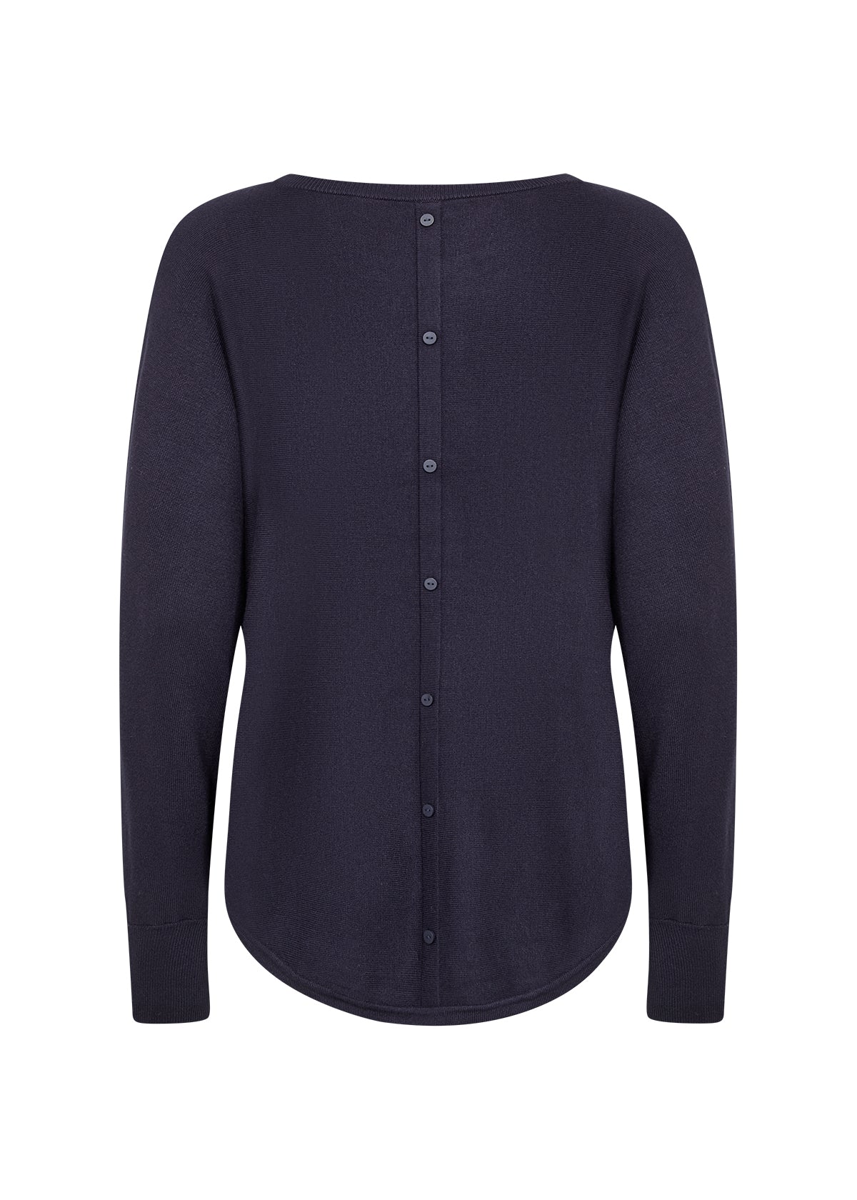 Long Sleeve Pullover With Button Detail On Back - Various Colours