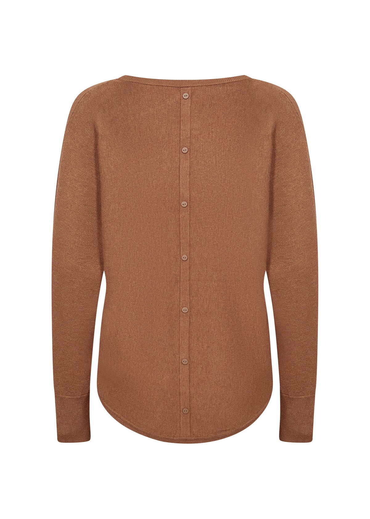 Long Sleeve Pullover With Button Detail On Back - Various Colours