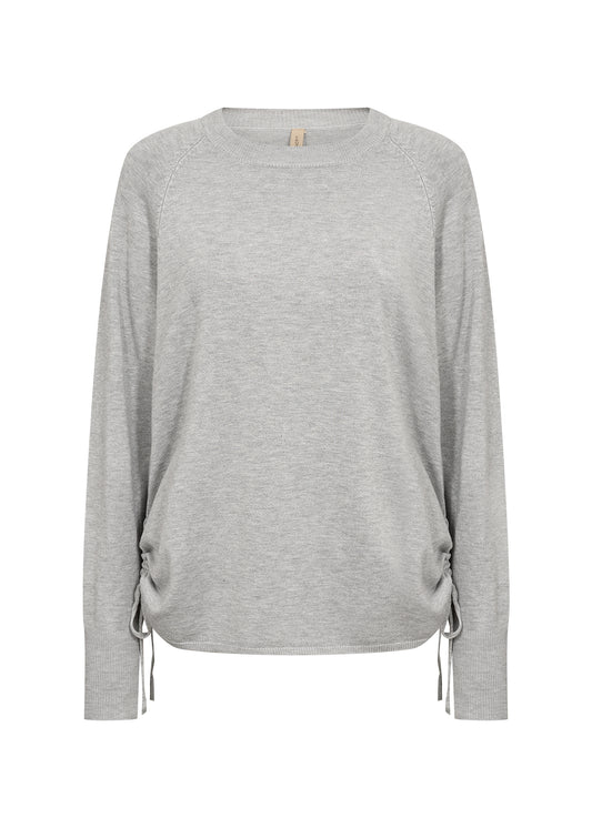 Tie Waisted Pullover - Light Grey or Chocolate