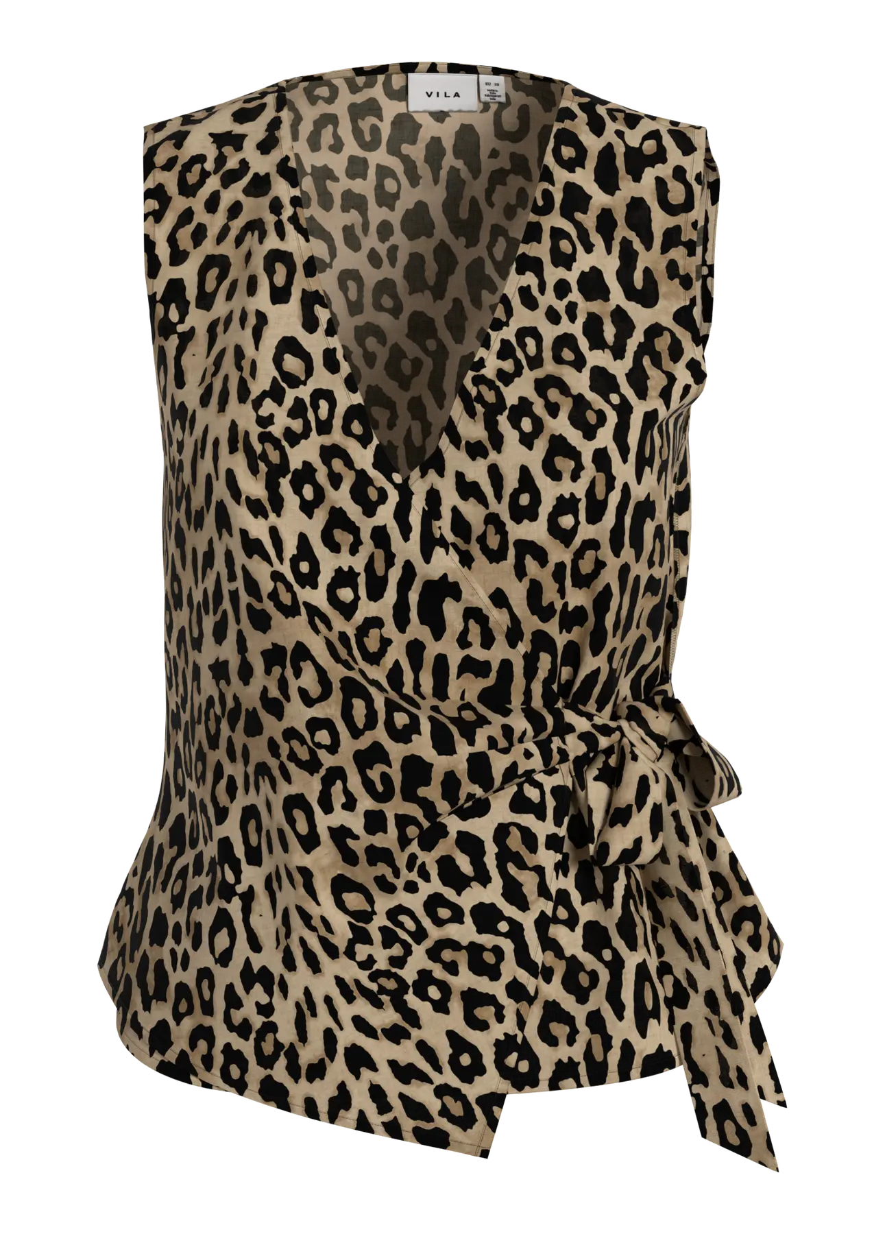 Sleeveless Linen Mix Wrap Over Top - Various Colours