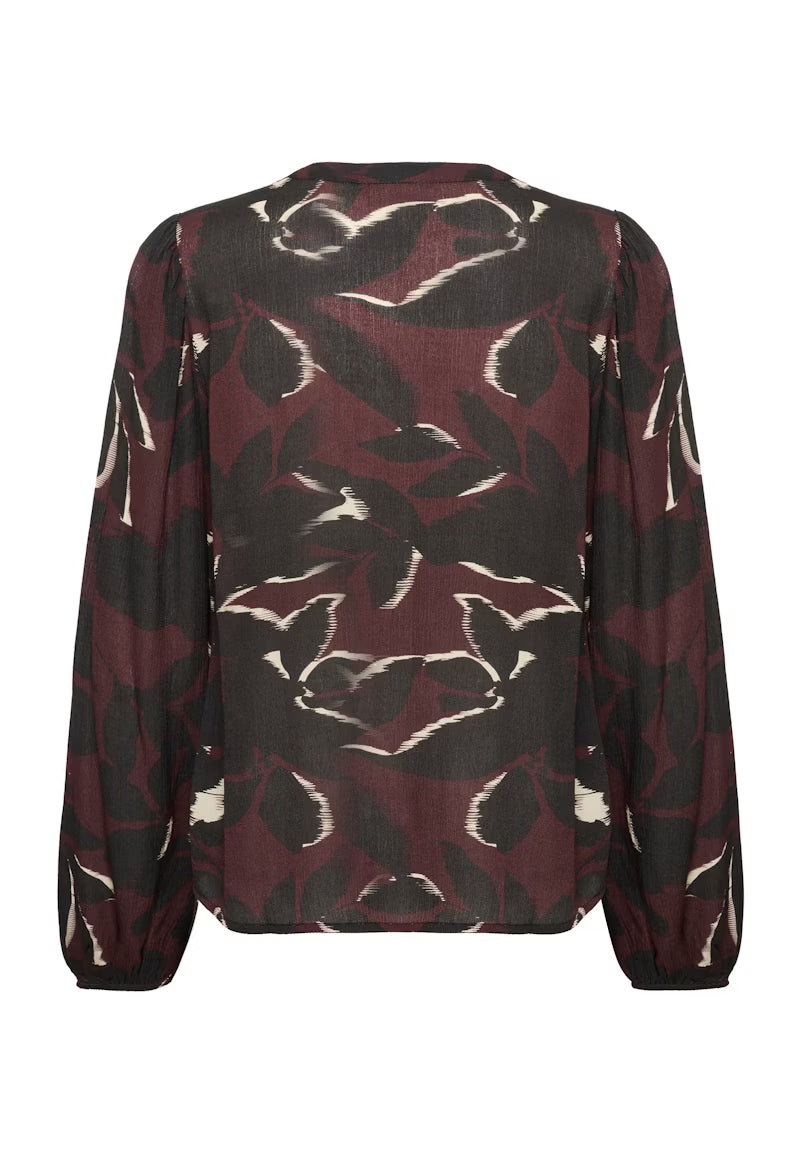 Wine Print Blouse