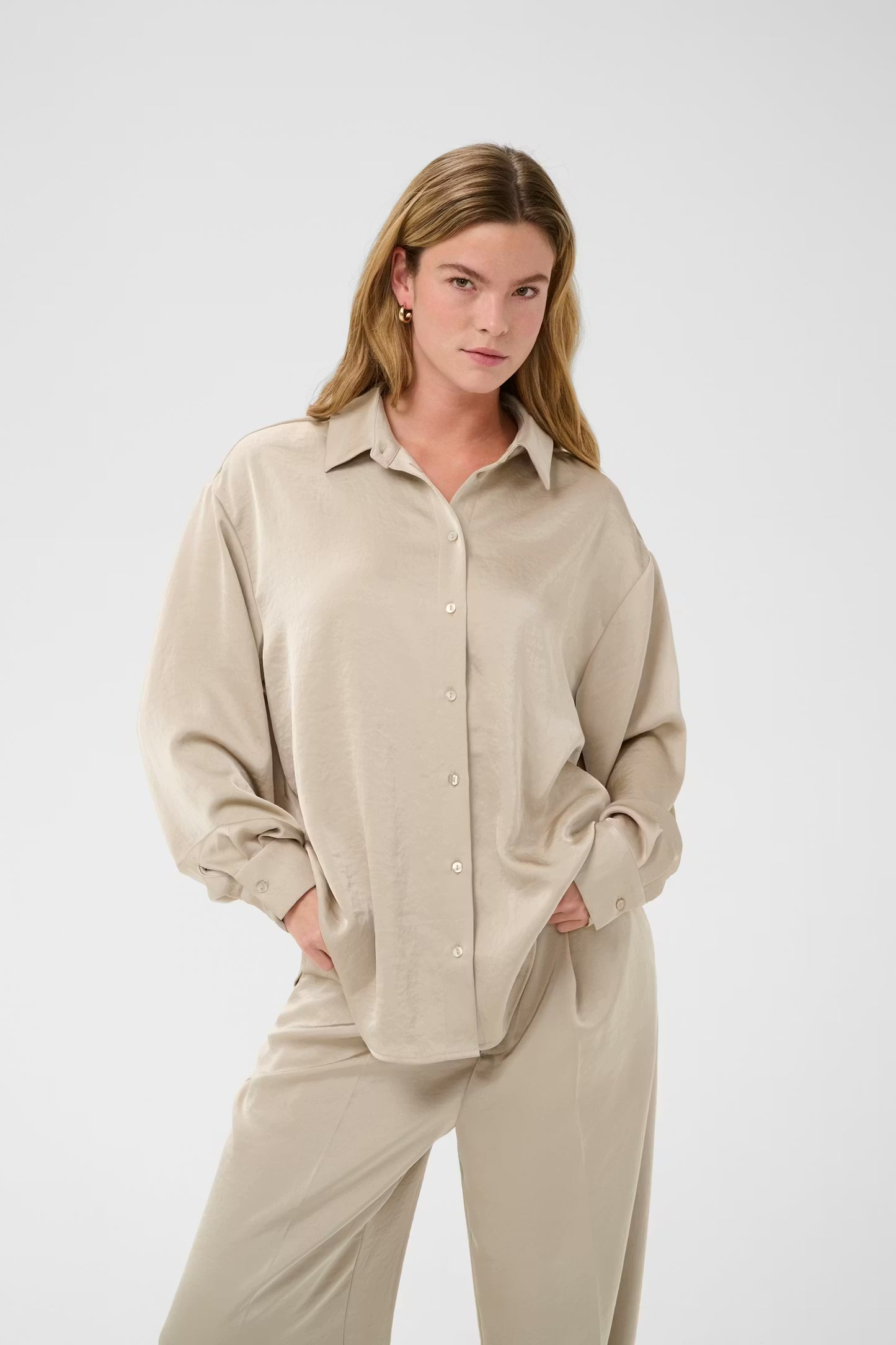Champagne Satin Shirt