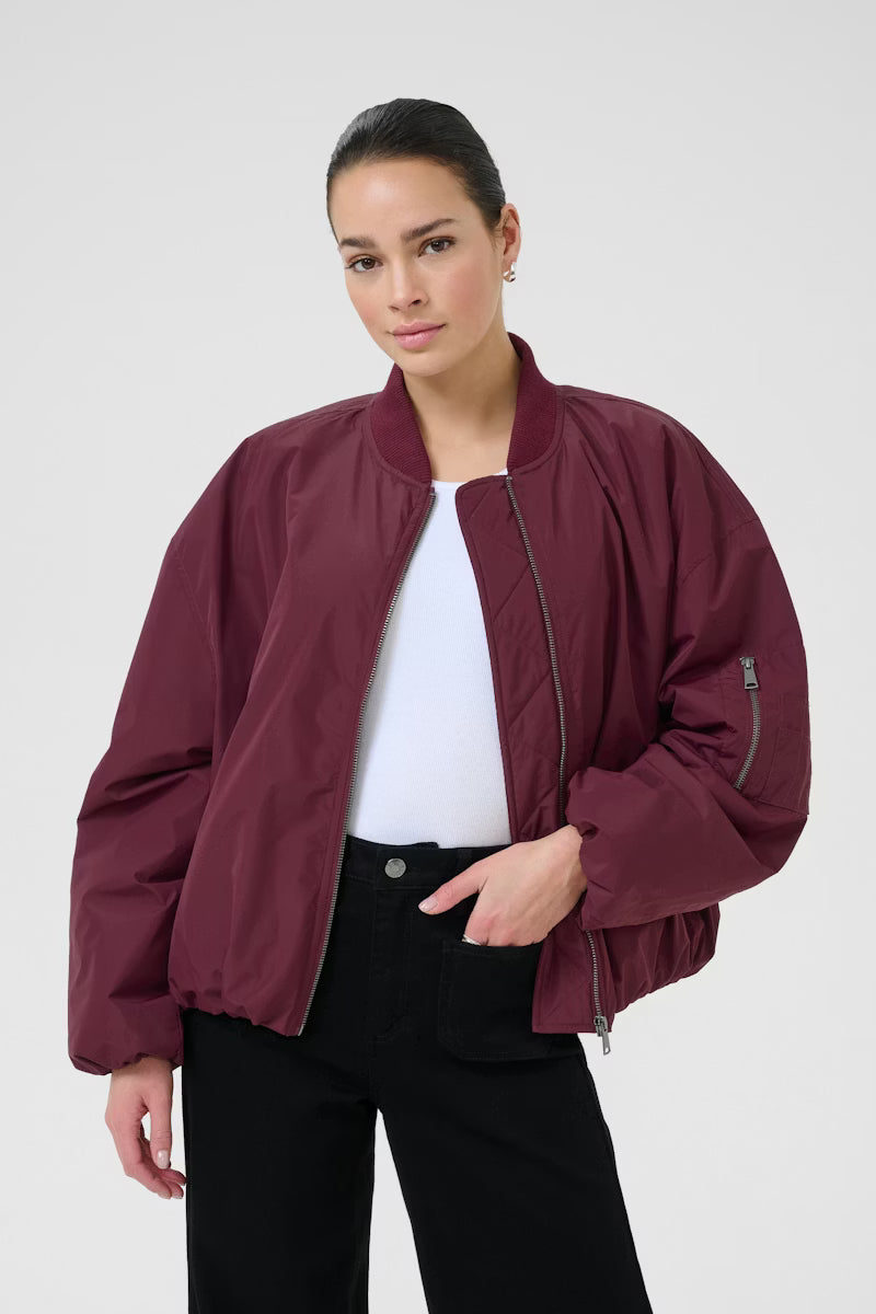Wine Bomber Jacket