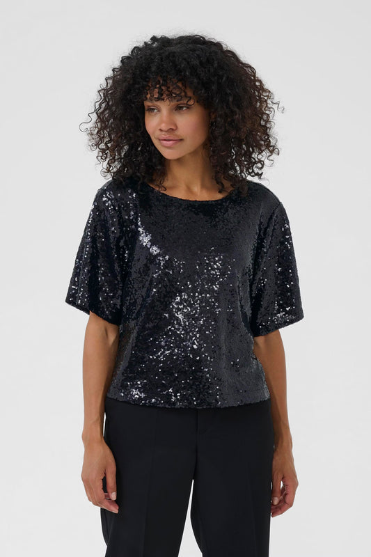 KAmiranda  Sequin Blouse - Black