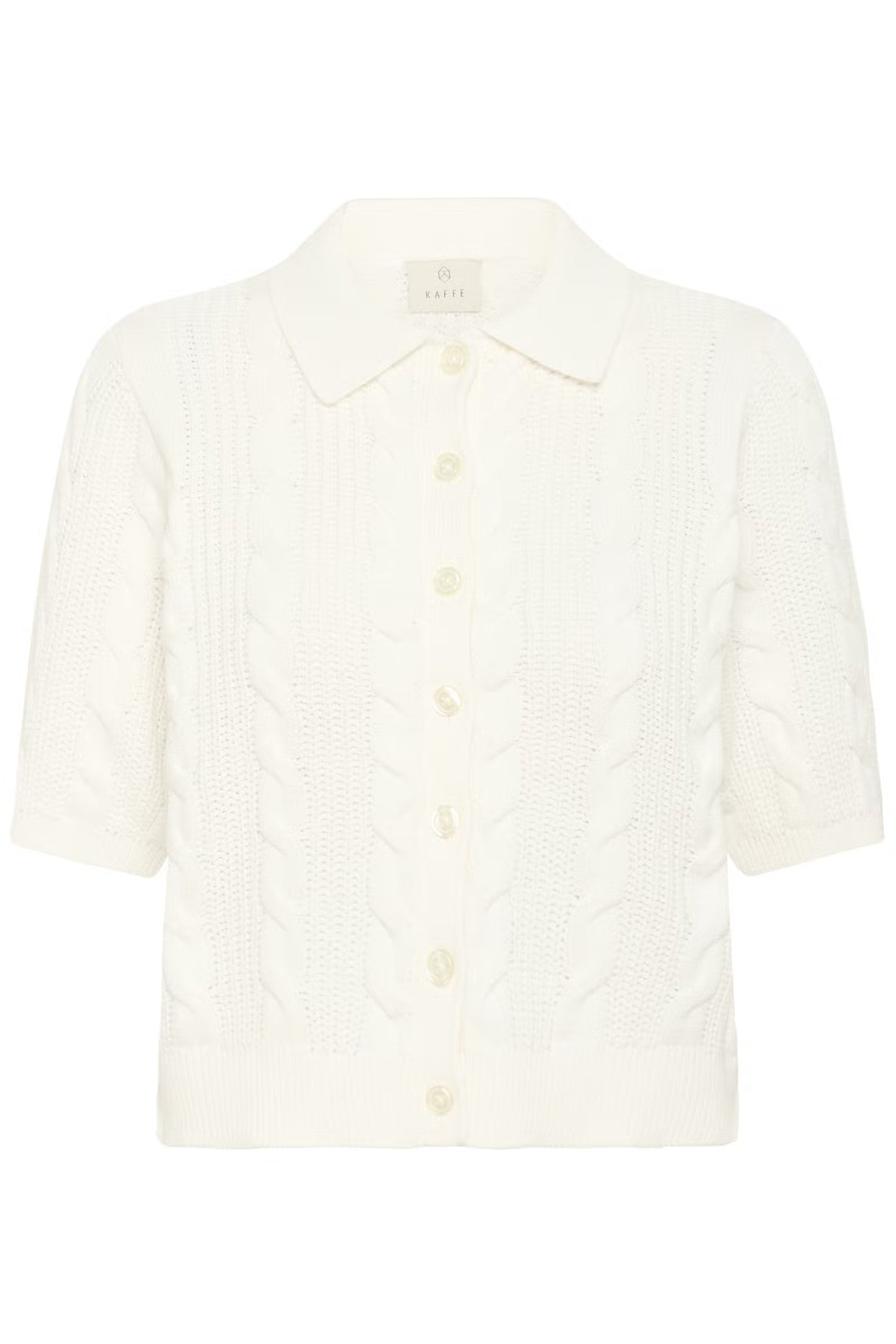 Short Sleeve Polo Jumper - Ivory