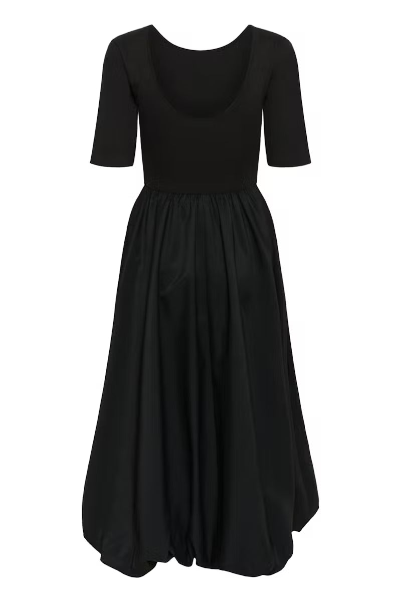 Black Bubble Hem Maxi Dress