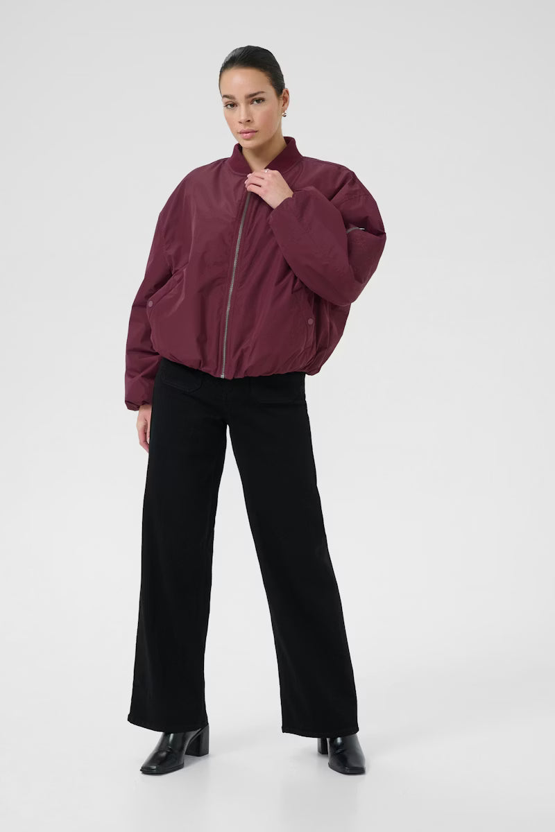 Wine Bomber Jacket