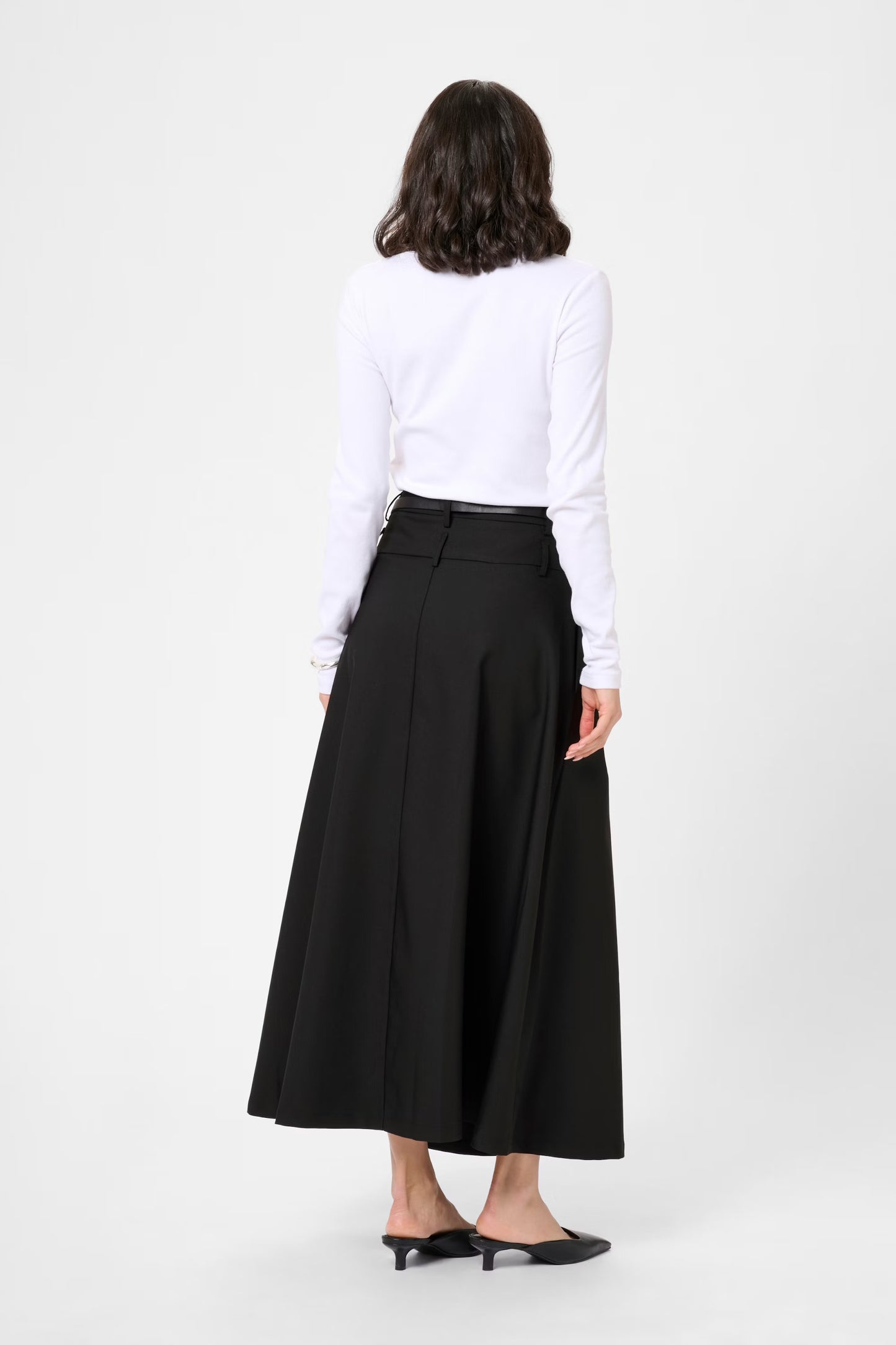Black A-Line High Waisted Skirt