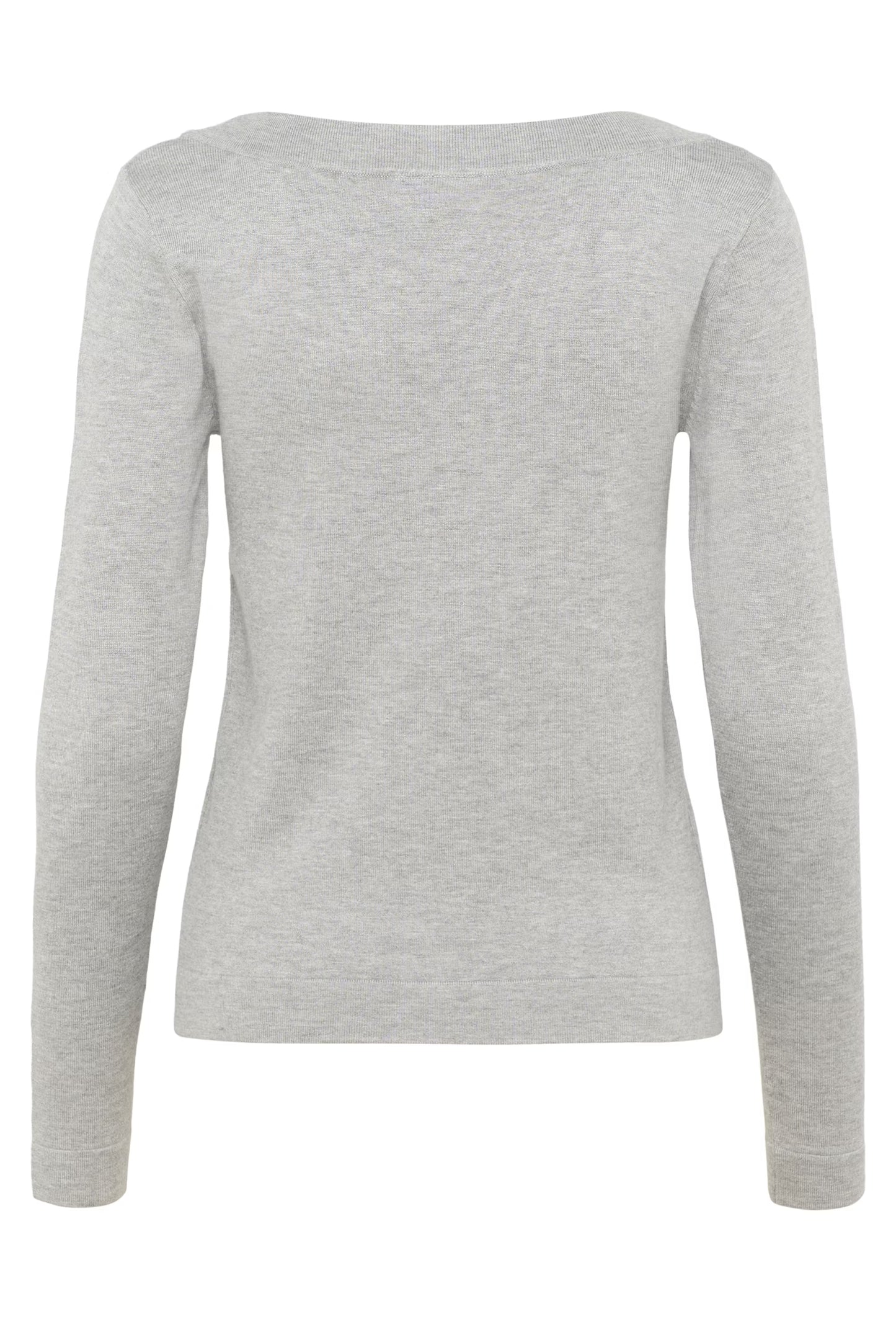 Boat Neck Long Sleeve Jumper Light Grey