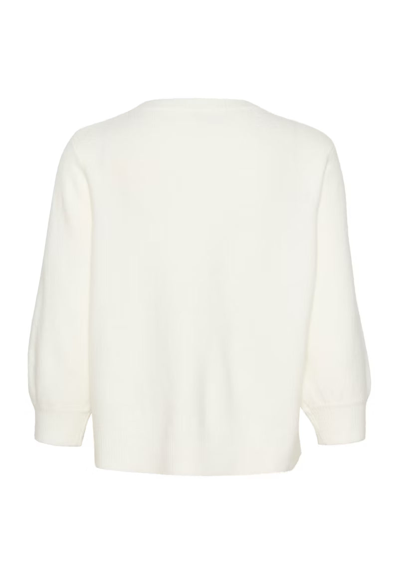 Ivory Embellished Round Neck Short Sleeve Jumper