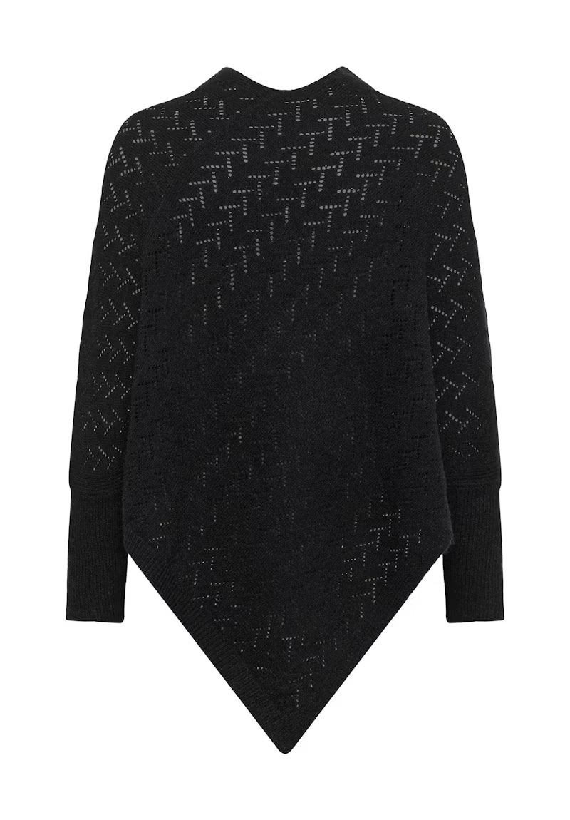 V Neck Long Sleeve Ponchco - Three Colours