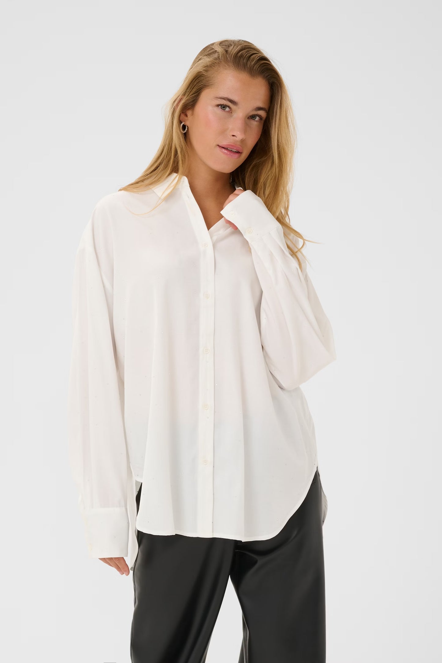 White Shirt With Diamanté detail