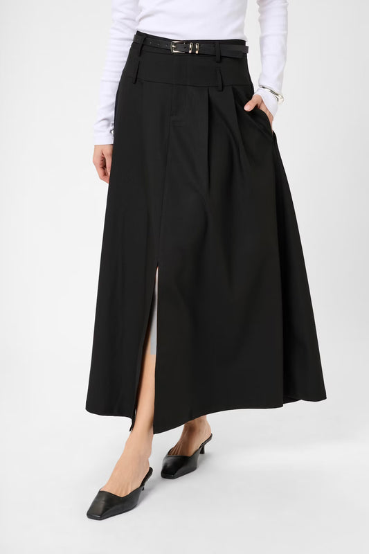 Black A-Line High Waisted Skirt