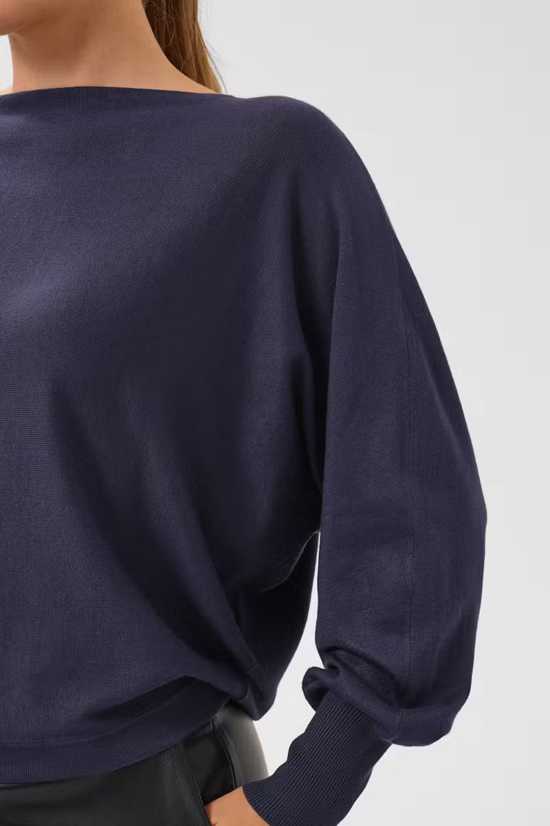 Fine Knit Batwing Jumper - Red, Beige or Blue