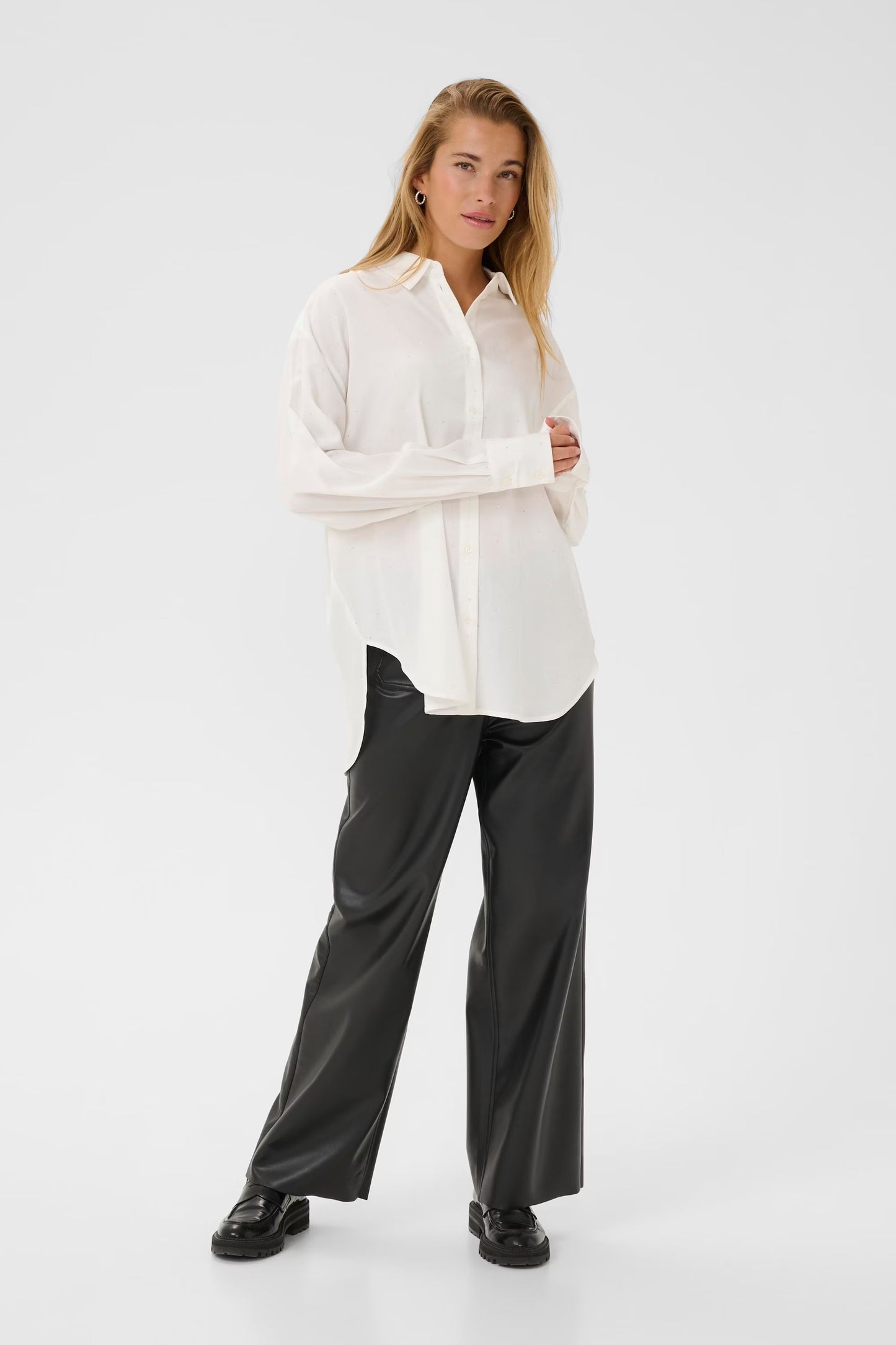 White Shirt With Diamanté detail