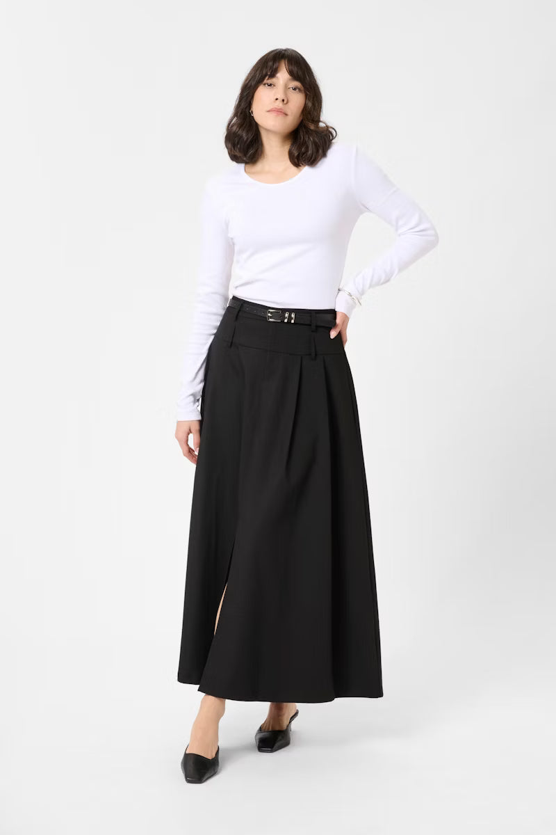 Black A-Line High Waisted Skirt