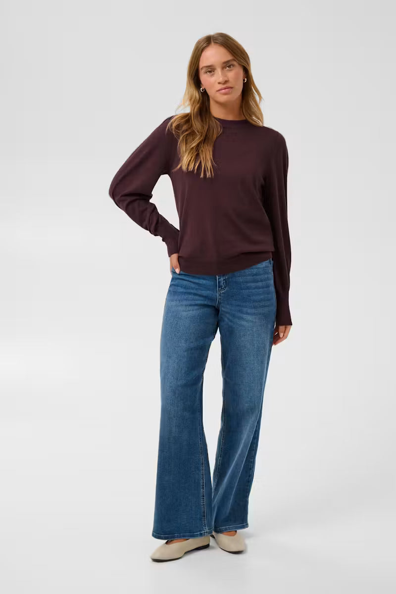 Long Sleeve Jumper - Wine, Baby Blue, Brown or Chocolate Brown